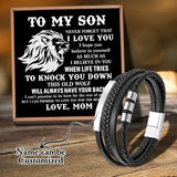 Saj3051 Men's Leather Bracelet with Magnet Clasp