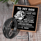 Saj3051 Men's Leather Bracelet with Magnet Clasp