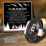 Men's Stainless Steel Bracelet with Magnetic Clasp
