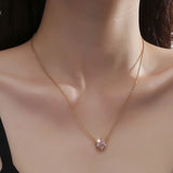 Sakura Flower Necklace Cherry Blossoms Chain Necklace Women Jewelry