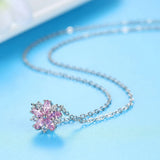 Sakura Flower Necklace Cherry Blossoms Chain Necklace Women Jewelry