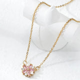 Sakura Flower Necklace Cherry Blossoms Chain Necklace Women Jewelry