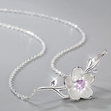 Sakura Pendant Necklace 925 Silver Women Necklaces Charm Pendants
