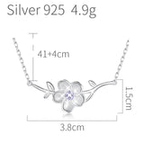Sakura Pendant Necklace 925 Silver Women Necklaces Charm Pendants