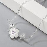Sakura Pendant Necklace 925 Silver Women Necklaces Charm Pendants