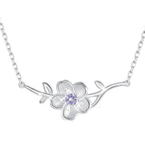 Sakura Pendant Necklace 925 Silver Women Necklaces Charm Pendants