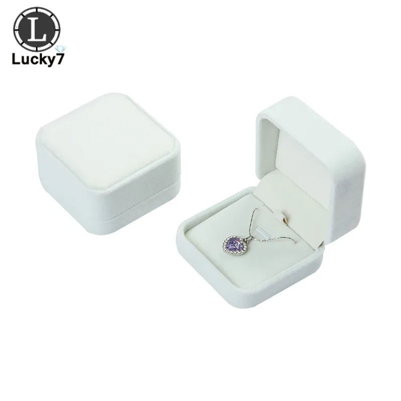 High Storage Necklace Pendant Jewelry Box Velvet Case Earrings Display Box