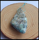 Drusy Chrysocolla Necklace Pendant 63x35x14mm