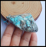 Drusy Chrysocolla Necklace Pendant 63x35x14mm