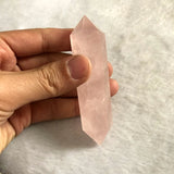 Natural Rose Pink Quartz Double Point