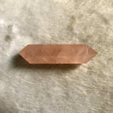 Natural Rose Pink Quartz Double Point