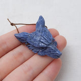 Natural Stone Coral Animal Wolf Head Gemstone Pendant Bead 40x30x13mm