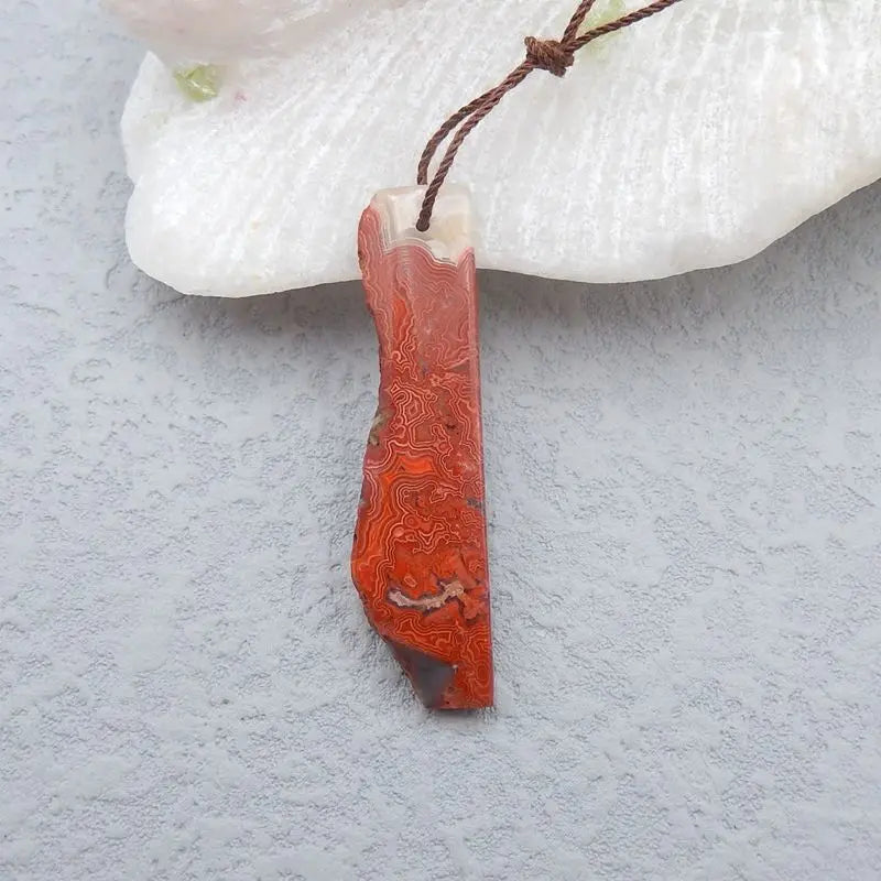Natural Stone Crazy Lace Agate Nugget Pendant 44x12x4mm