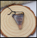 Natural Flourite Handcarved Wolf Head Necklace Pendant 28x21x8mm