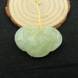 Natural Stone Nephrite Jade Pendant 42x28x8mm 16.8g for Jewelry Making