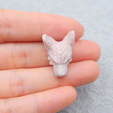 Natural Pink Agate Wolf Head Pendant Bead 24x17x9mm