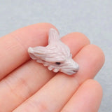 Natural Pink Agate Wolf Head Pendant Bead 24x17x9mm