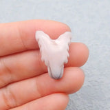 Natural Pink Agate Wolf Head Pendant Bead 24x17x9mm