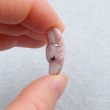 Natural Pink Agate Wolf Head Pendant Bead 24x17x9mm