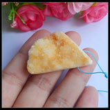 Drusy Quartz Pendant Necklace 39x24x11mm