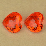 Orange Heart Firework Cut Stone for DIY Jewelry