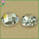 Round Flat Back Checkerboard Cut 2mm-12mm CZ Stone Loose Mesh Surface Gems