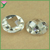 Round Flat Back Checkerboard Cut 2mm-12mm CZ Stone Loose Mesh Surface Gems