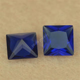 5A Dark Glass Synthetic Stone Square Shape Princess Cut Loose Glass Gems