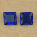 5A Dark Glass Synthetic Stone Square Shape Princess Cut Loose Glass Gems