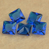 5A Deep Spinel Glass Stone Square Cut Princess Shape Loose Synthetic Beads Gems