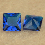 5A Deep Spinel Glass Stone Square Cut Princess Shape Loose Synthetic Beads Gems
