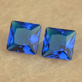 5A Deep Spinel Glass Stone Square Cut Princess Shape Loose Synthetic Beads Gems