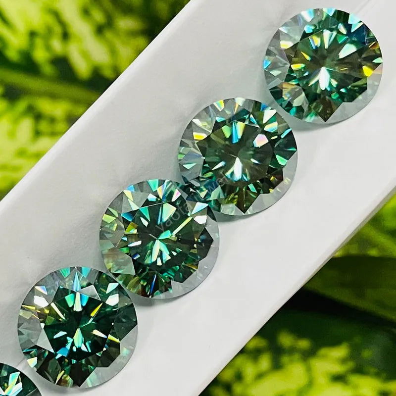 3.0-20mm Yellow Green Moissanite Round Synthetic Gems