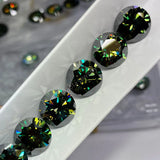 3.0-20mm Yellow Green Moissanite Round Synthetic Gems
