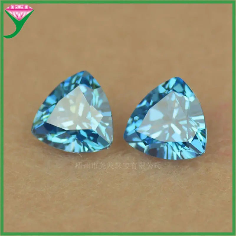Trillion Shape CZ Stone Sea Coffee Green Loose Beads