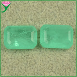 Green Synthetic Paraiba Stone Rectangle Octangle Shape Loose Gems