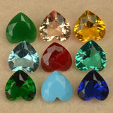 50pcs Mix Colour Loose Synthetic Gems Glass Beads Heart Shape