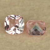 5A 4~12MM Square Cushion Light Pink Morganite Faceted Stone