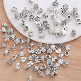 60 Pcs Retro Metal Beads Charms for DIY Bracelets