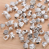 60 Pcs Retro Metal Beads Charms for DIY Bracelets