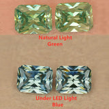 Alexandrite Rectangle CZ Stone Green Change Synthetic Zirconia