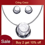 Cring Coco Round Pendant Necklace Geometric Choker Necklaces