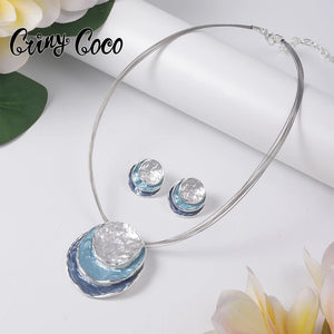 Cring Coco Round Pendant Necklace Geometric Choker Necklaces