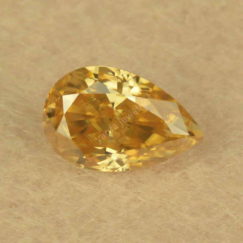 Champagne Pear Cut Moissanite Loose Gem for Drill Pen