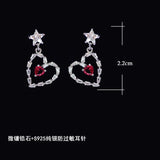 925 Sterling Silver Needle Sweet Earrings with Austrian Crystal