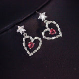 925 Sterling Silver Needle Sweet Earrings with Austrian Crystal