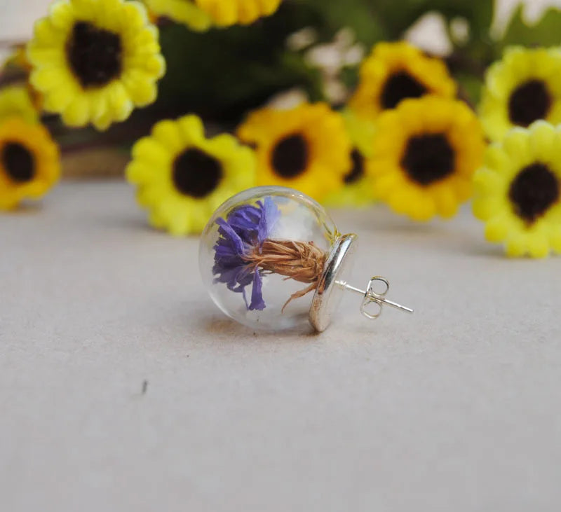 Glass Globe & Earring Base Set for DIY Earring Findings
