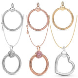 925 Sterling Silver Heart O Pendant for Cable Chain Necklace