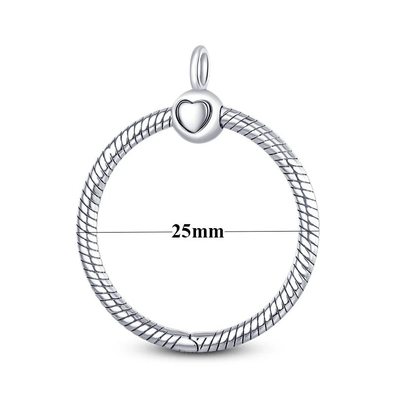 HOT Heart O Pendant 925 Sterling Silver for Cable Chain Necklace DIY Charm Beads