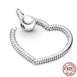 925 Sterling Silver Heart O Pendant for Cable Chain Necklace